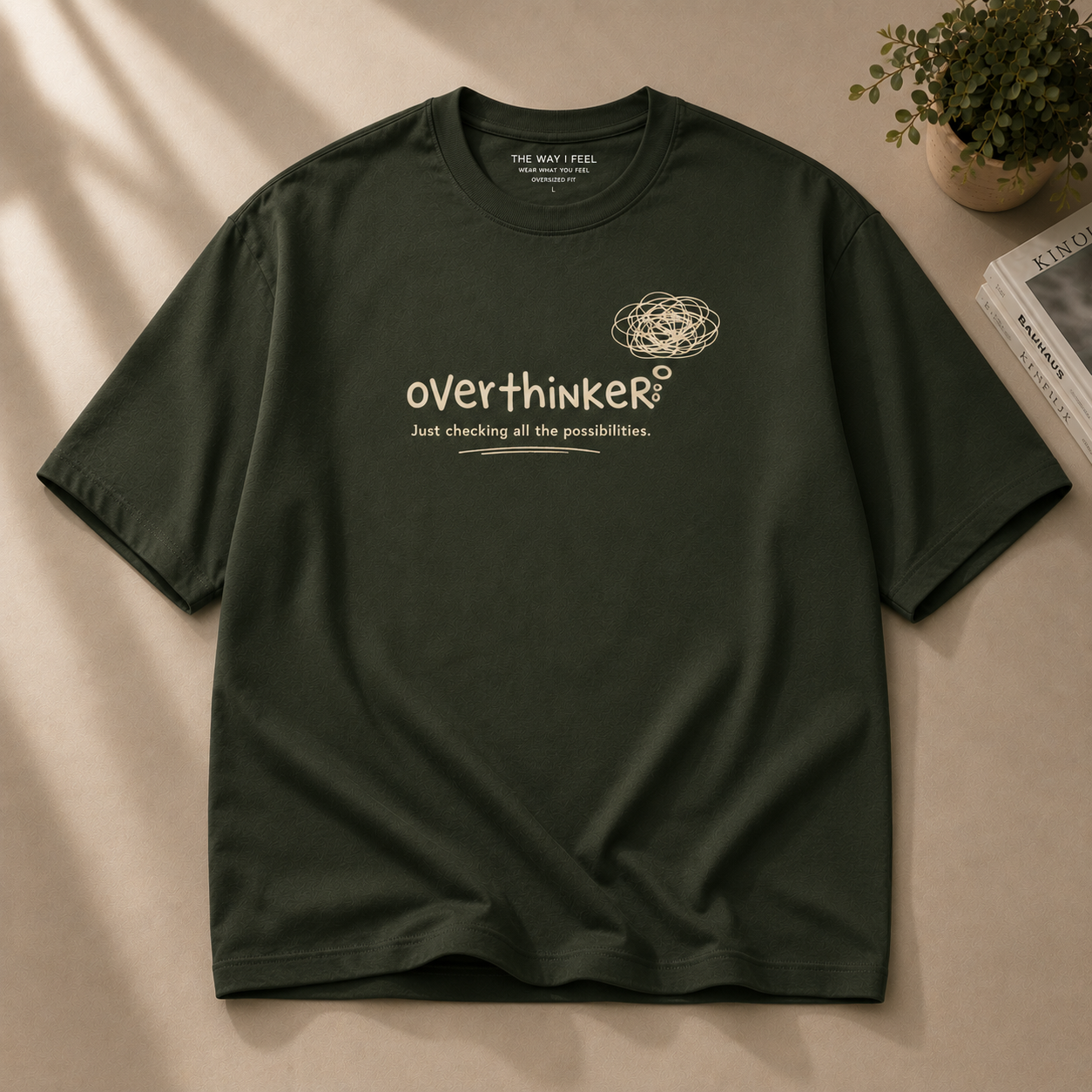 Overthinker | Oversized T-Shirt | Mossgreen