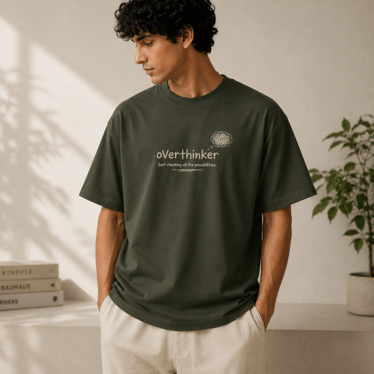 Overthinker | Oversized T-Shirt | Mossgreen