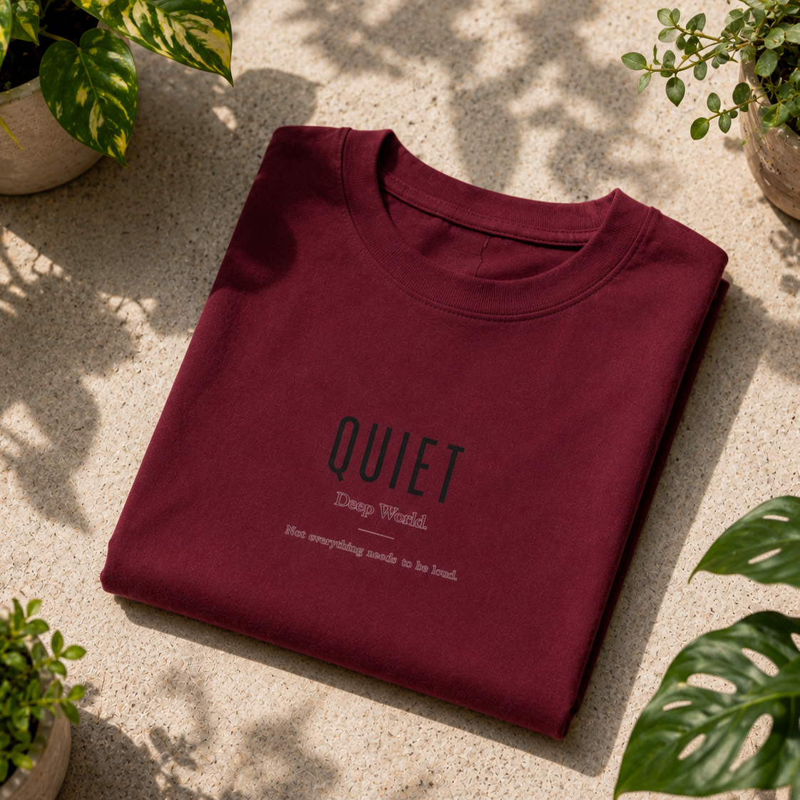 Quiet | Oversized T-Shirt | CarmineMaroon