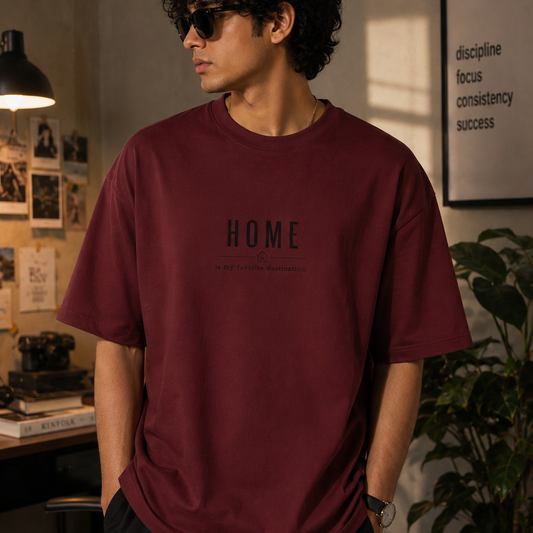 Home | Oversized T-Shirt | CarmineMaroon