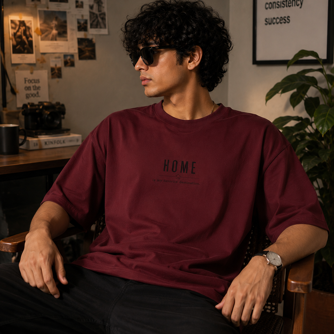 Home | Oversized T-Shirt | CarmineMaroon
