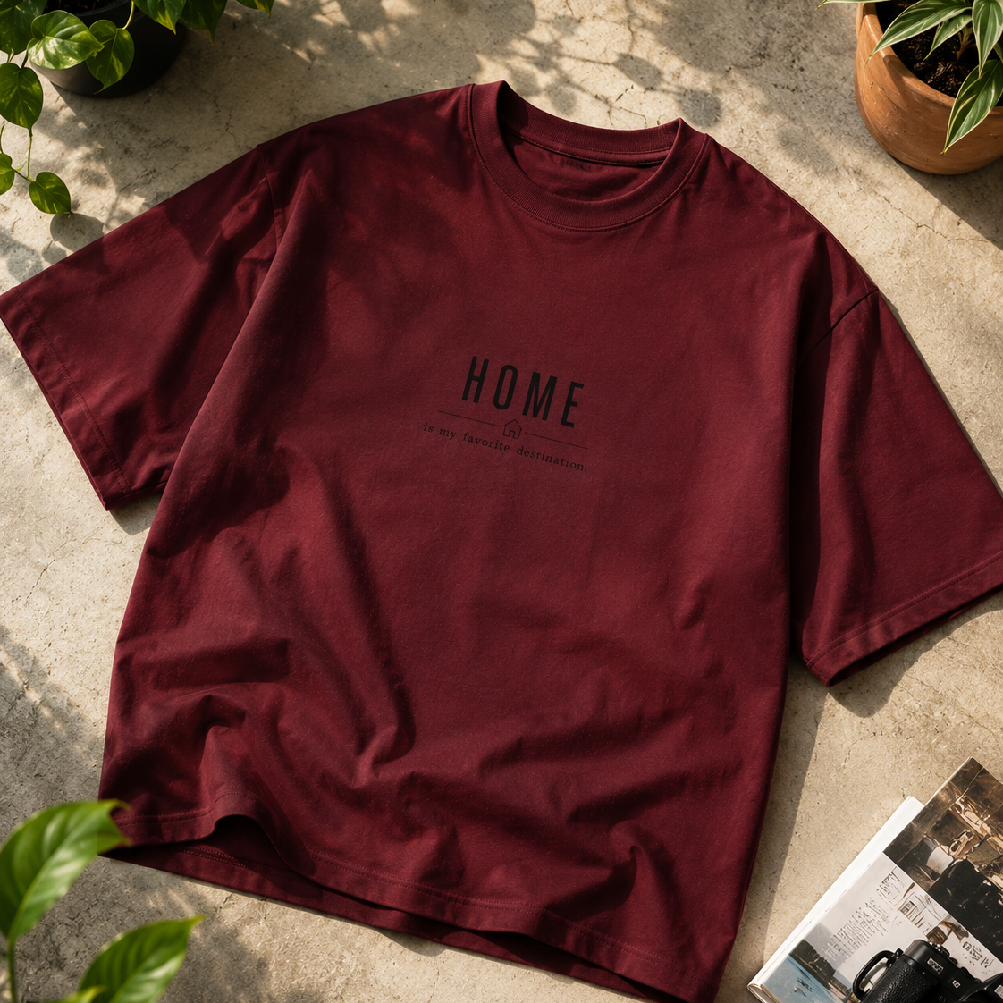 Home | Oversized T-Shirt | CarmineMaroon