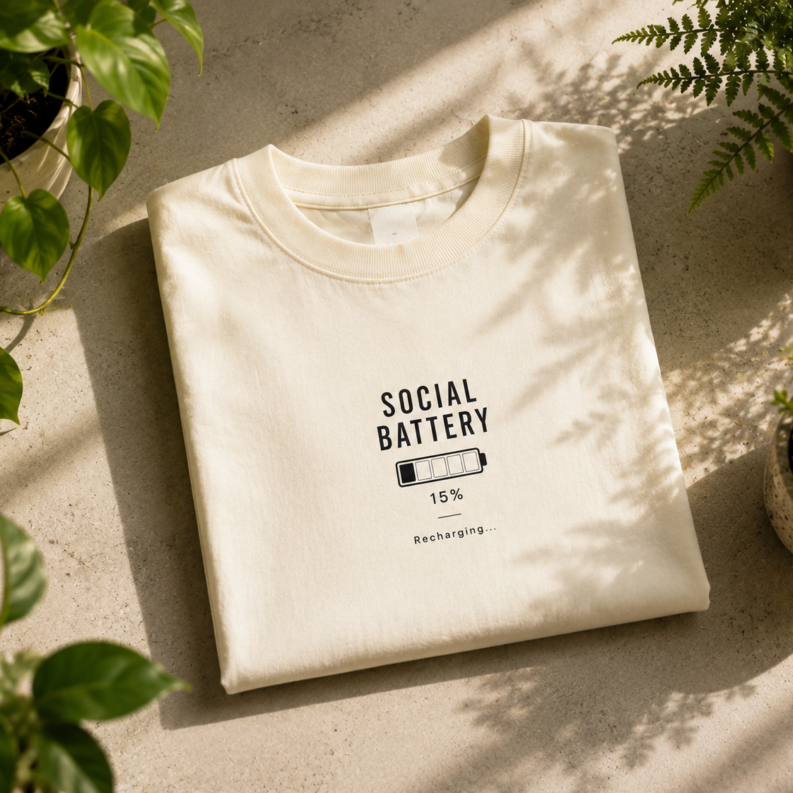 Social Battery | Oversized T-Shirt | Off White