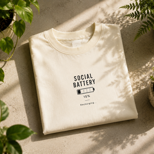 Social Battery | Oversized T-Shirt | Off White