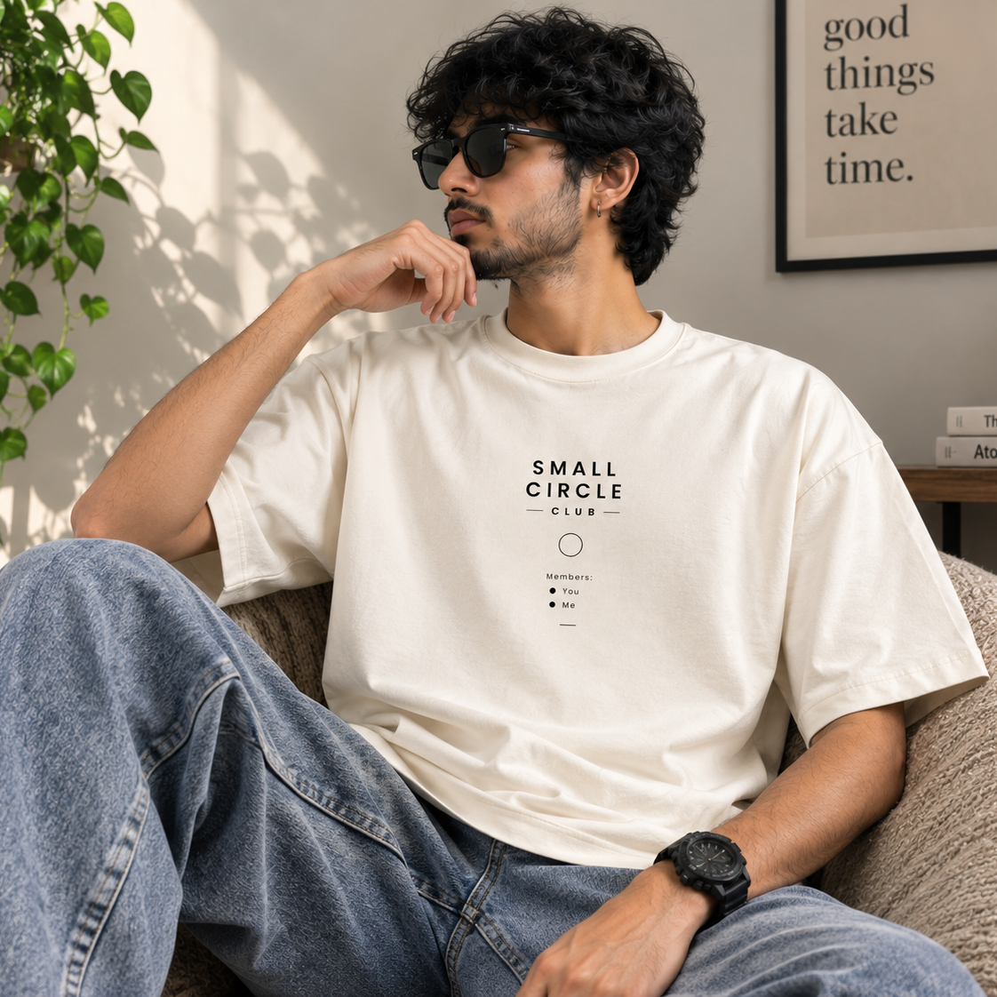 Small Circle | Oversized T-Shirt | Offwhite