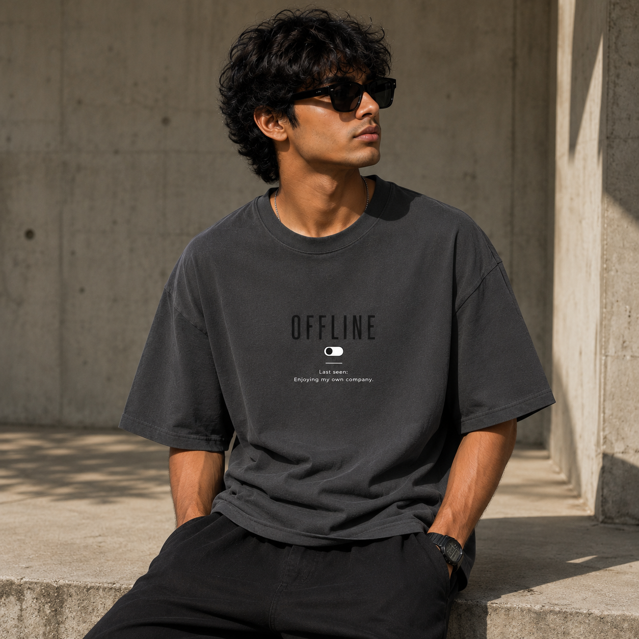 Offline | Oversized T-Shirt | CharcoalGray