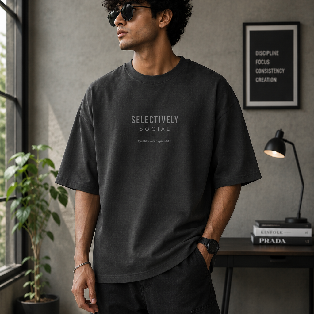 Selectively Social | Oversized T-Shirt | CharcoalGray