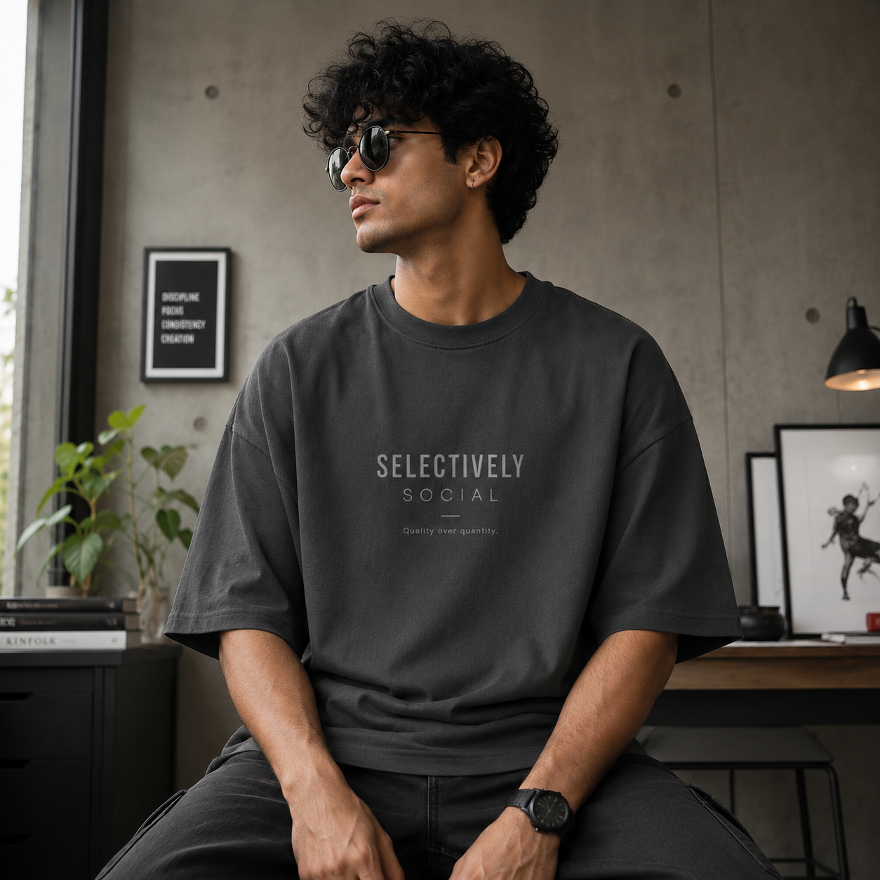 Selectively Social | Oversized T-Shirt | CharcoalGray