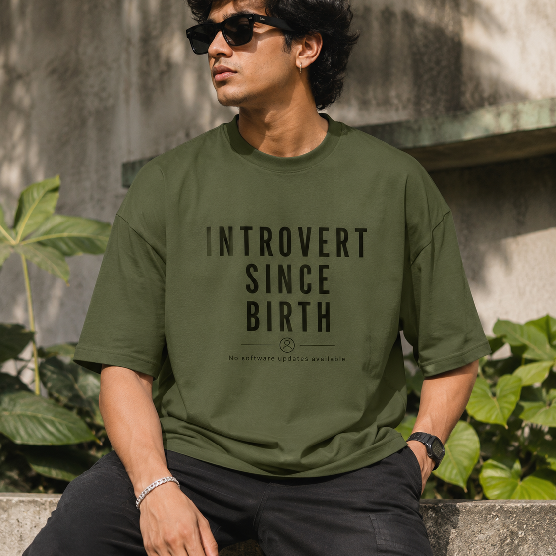 Since Birth | Oversized T-Shirt | Mossgreen