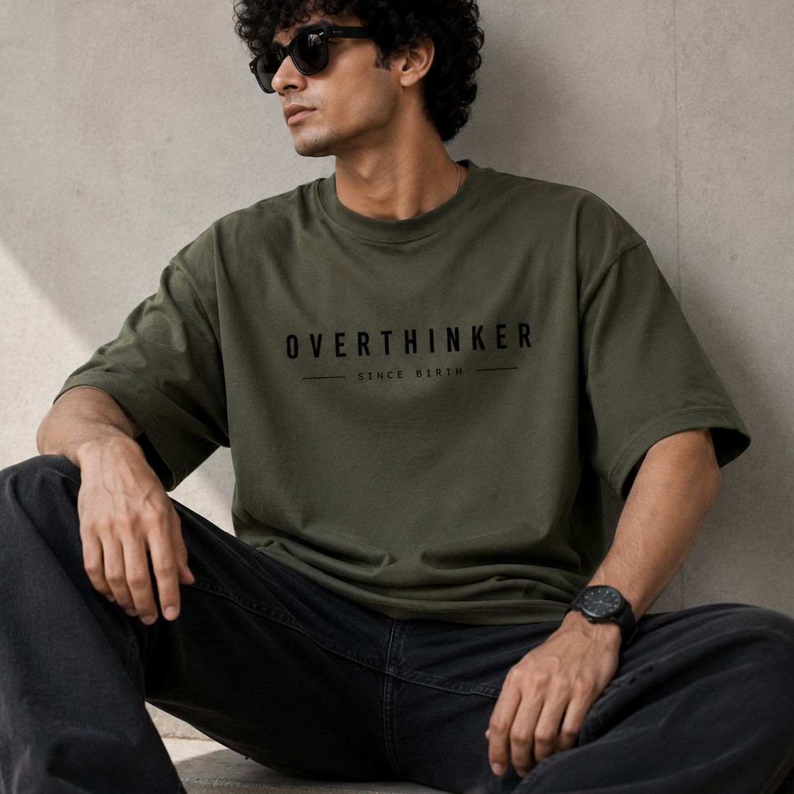 Overthinker | Oversized T-Shirt | Mossgreen