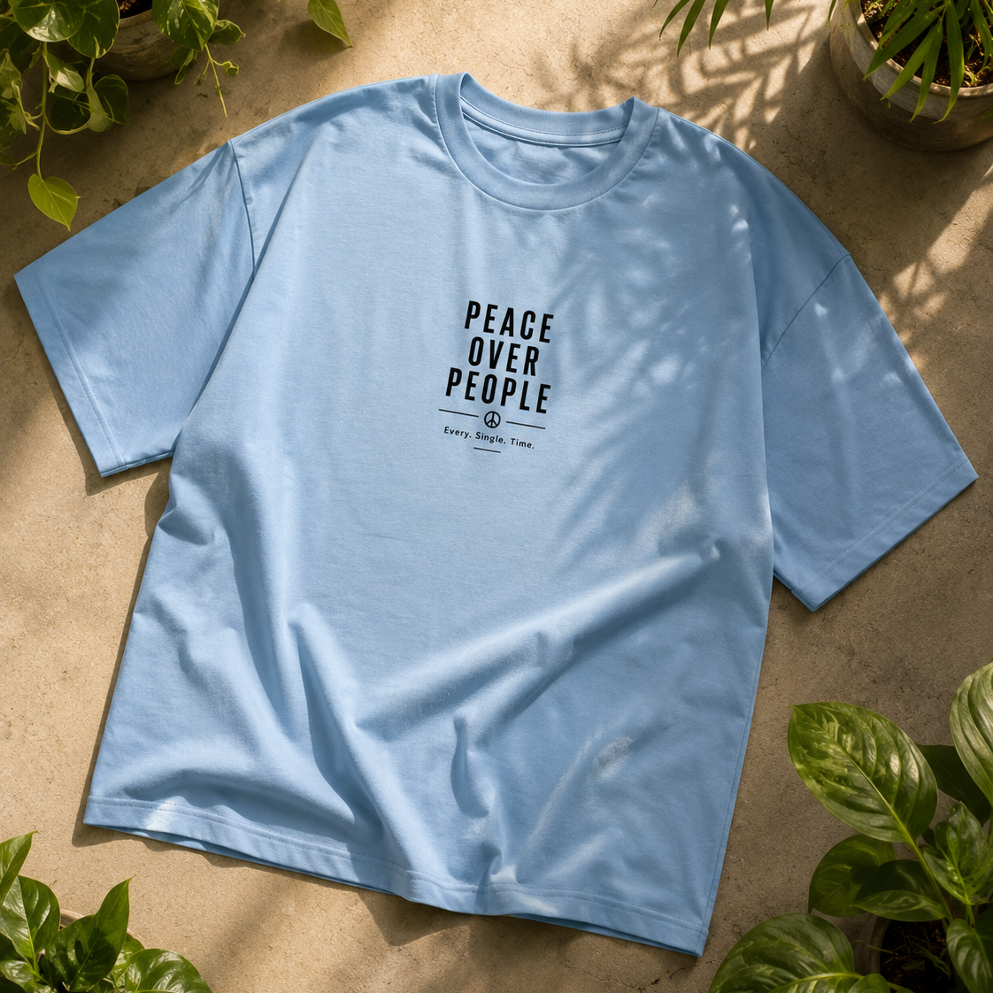 Peace | Oversized T-Shirt | PearlBlue