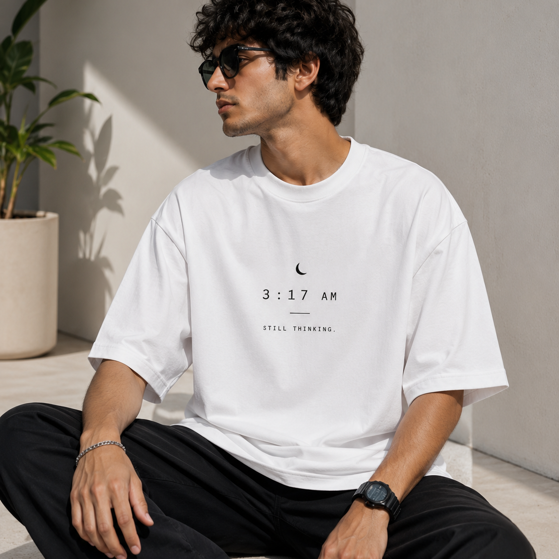Still Thinking | Oversized T-Shirt | White