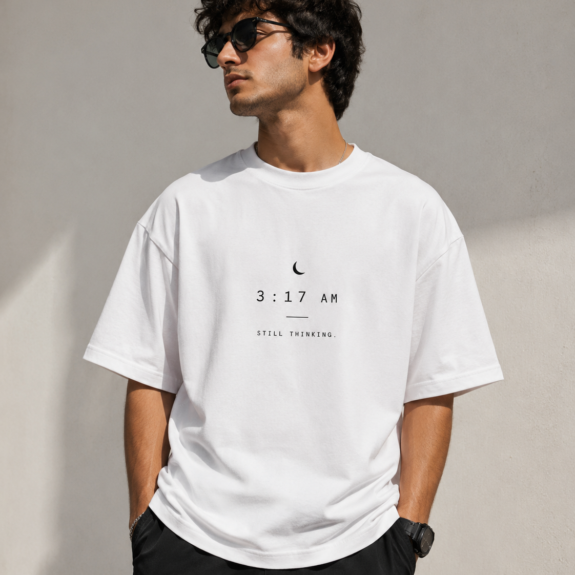 Still Thinking | Oversized T-Shirt | White