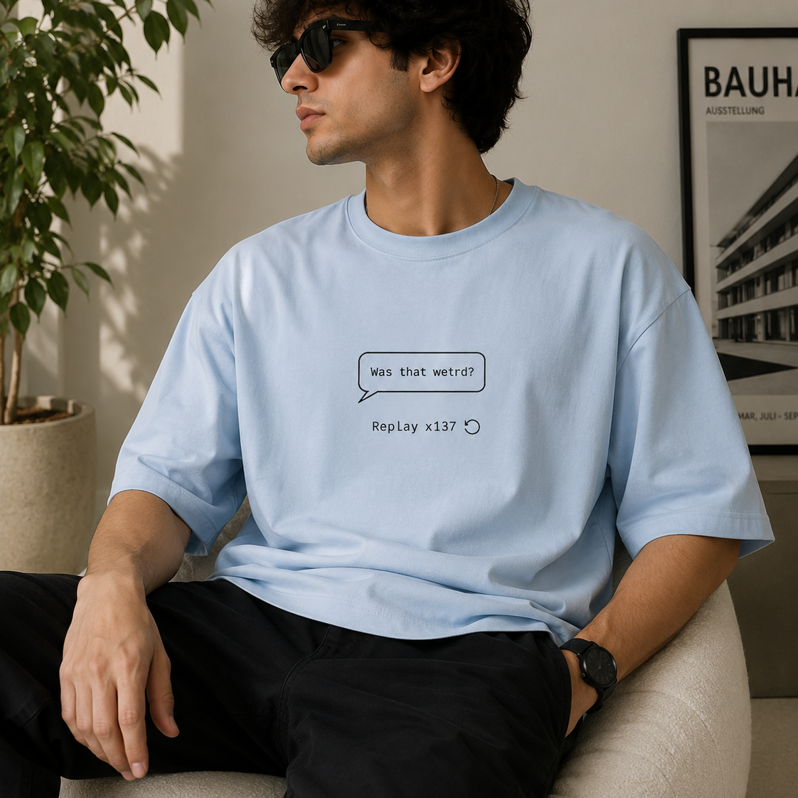 Re-playyy | Oversized T-Shirt | PearlBlue