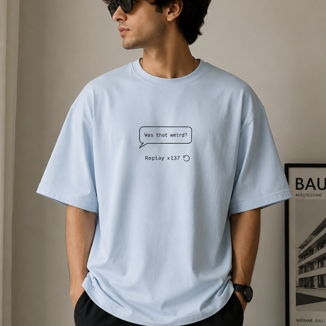 Re-playyy | Oversized T-Shirt | PearlBlue