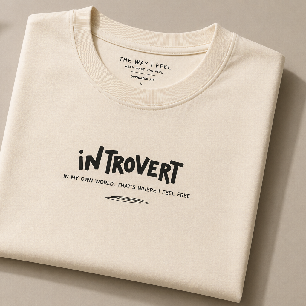 Introvert | Oversized T-Shirt | Off White