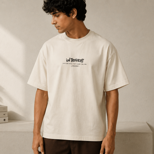 Introvert | Oversized T-Shirt | Off White