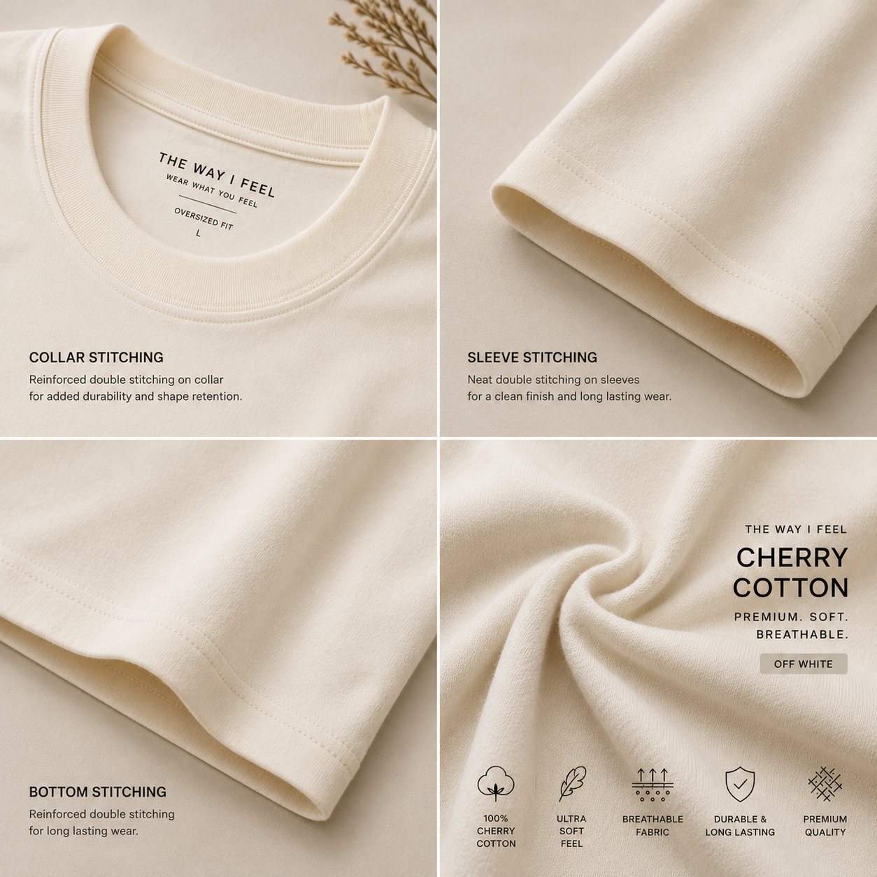 Coffee & Deadlines | Oversized T-Shirt | Offwhite