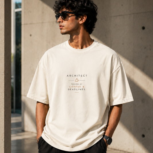 Coffee & Deadlines | Oversized T-Shirt | Offwhite