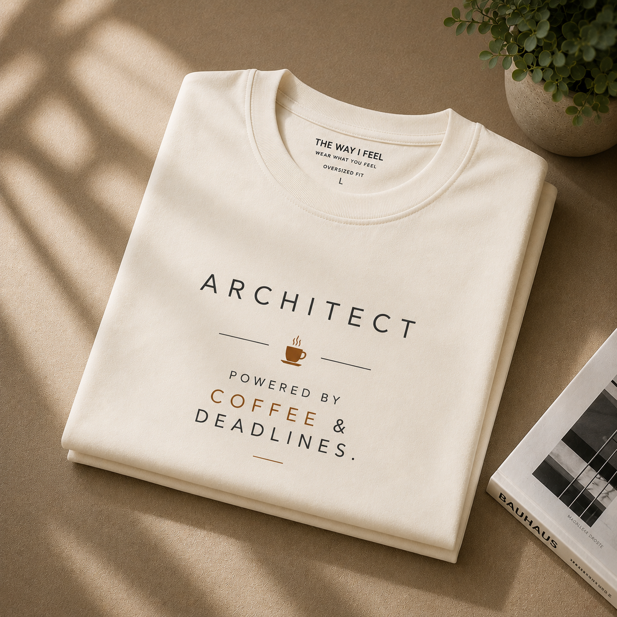 Coffee & Deadlines | Oversized T-Shirt | Offwhite