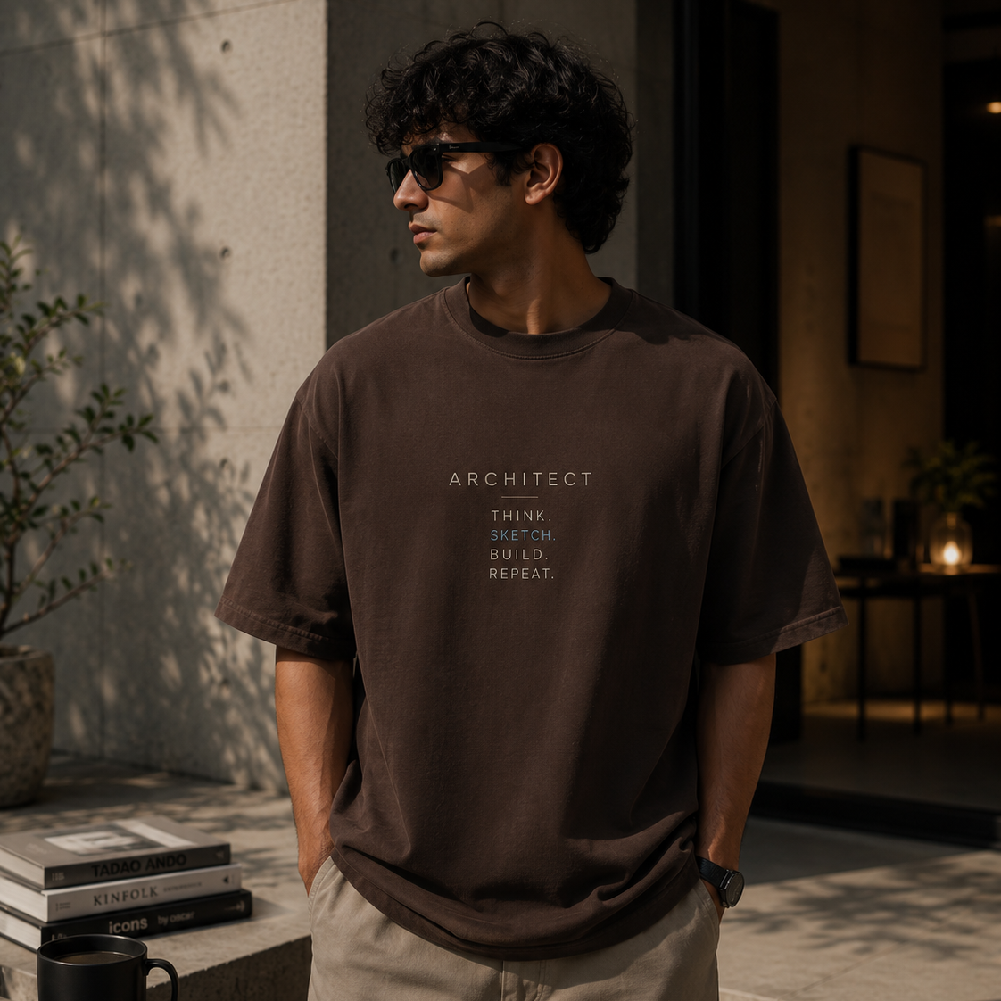Sketch | Oversized T-Shirt | Chocolatebrown
