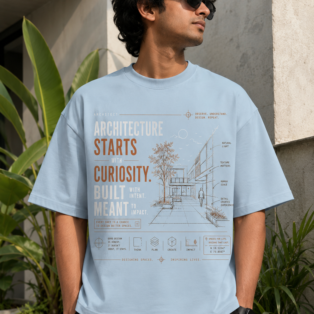 Curiosity | Oversized T-Shirt | Pearlblue