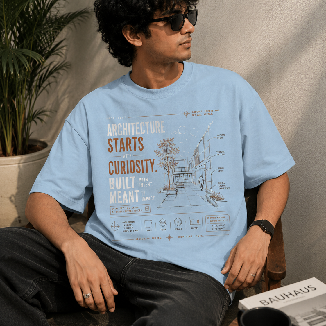 Curiosity | Oversized T-Shirt | Pearlblue