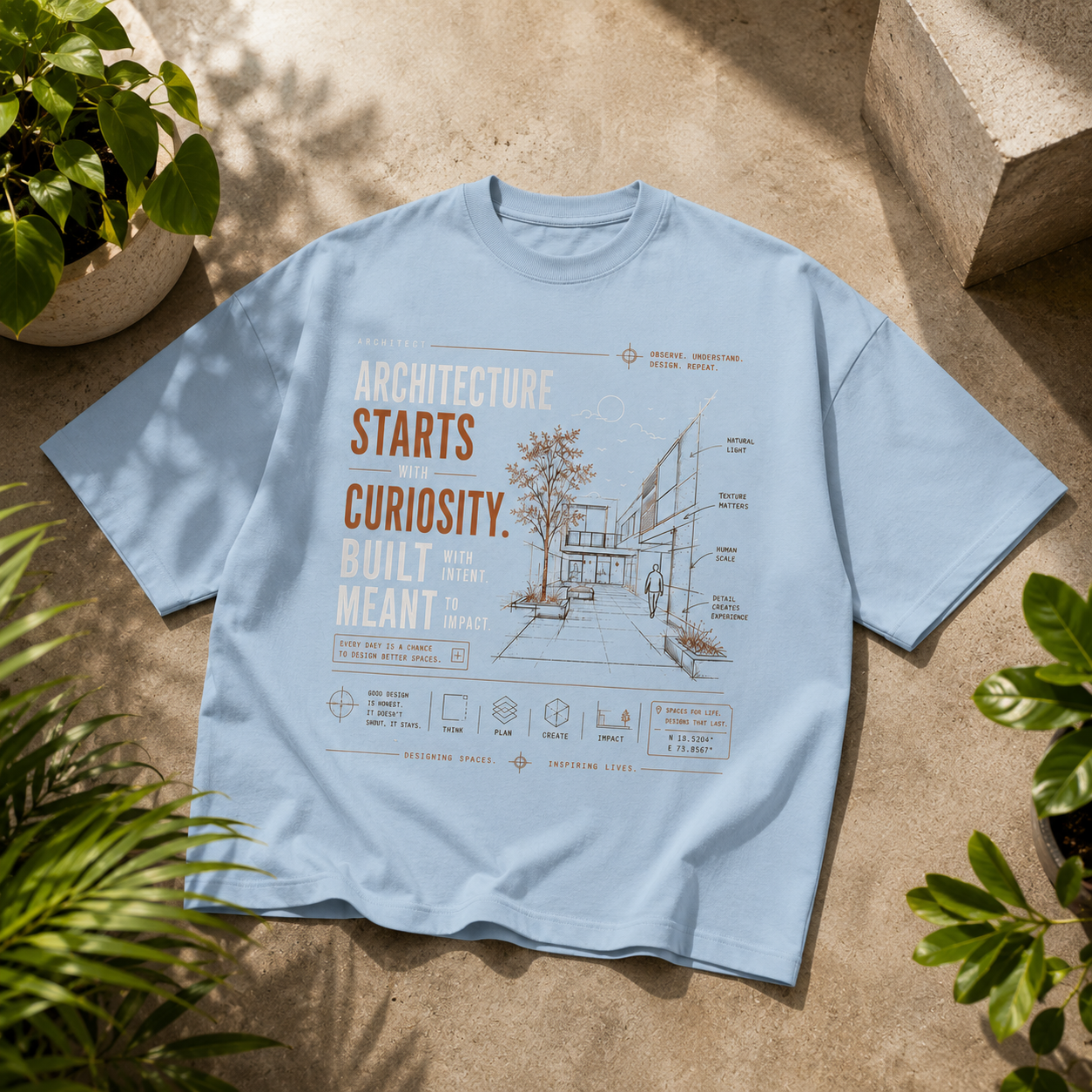 Curiosity | Oversized T-Shirt | Pearlblue