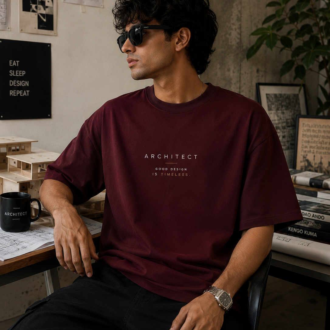 Timeless | Oversized T-Shirt | CarmineMaroon
