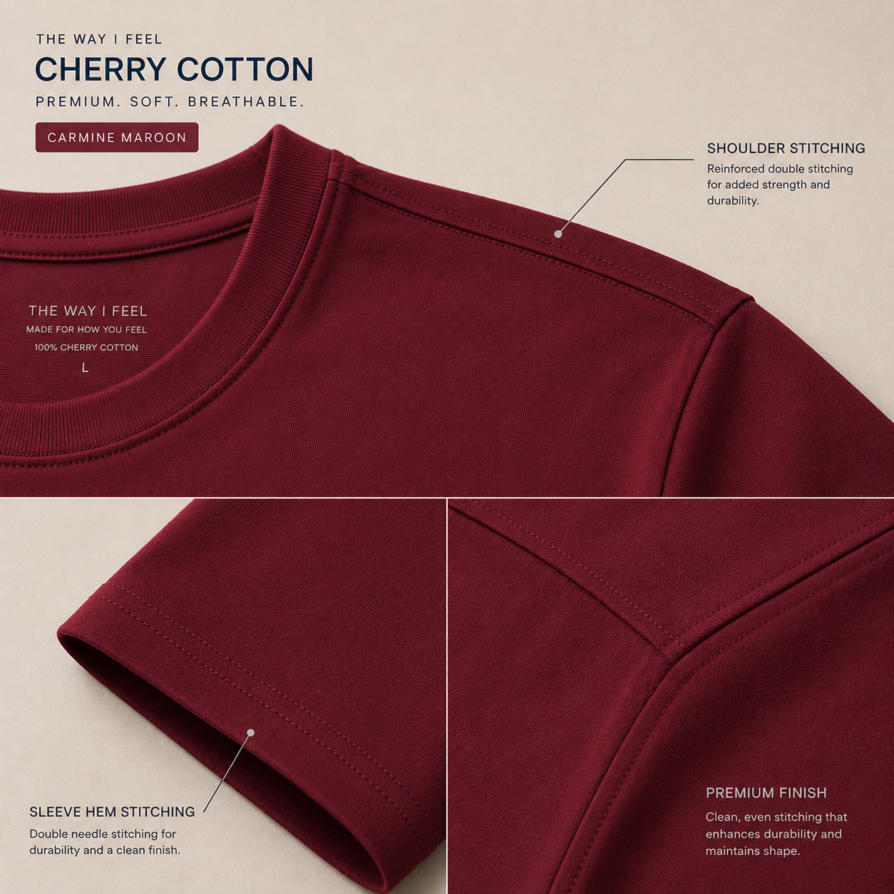 Quiet | Oversized T-Shirt | CarmineMaroon